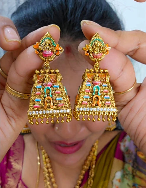 Swarna Gopuram Meenakari Earrings